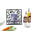 MyGift Cookbook Stand Metal Tree Design Recipe Holder-4