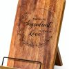Reallnaive Wooden Cookbook Stand Adjustable Recipe Holder-0
