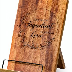 Reallnaive Wooden Cookbook Stand Adjustable Recipe Holder-0