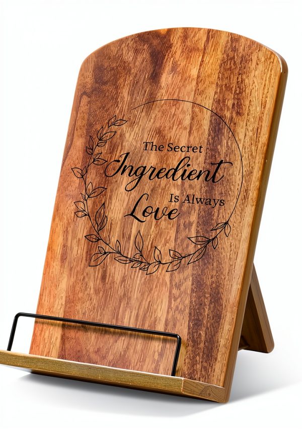 Reallnaive Wooden Cookbook Stand Adjustable Recipe Holder-0