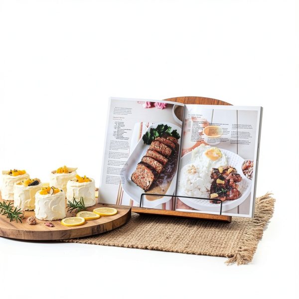Reallnaive Wooden Cookbook Stand Adjustable Recipe Holder-3