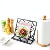 MyGift Cookbook Stand Metal Tree Design Recipe Holder-2